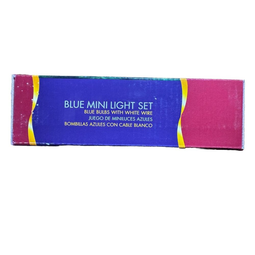 100 Ct Blue Mini Light Set With White Wire Indoor/Outdoor 24Ft String Connectabl - Picture 2 of 4